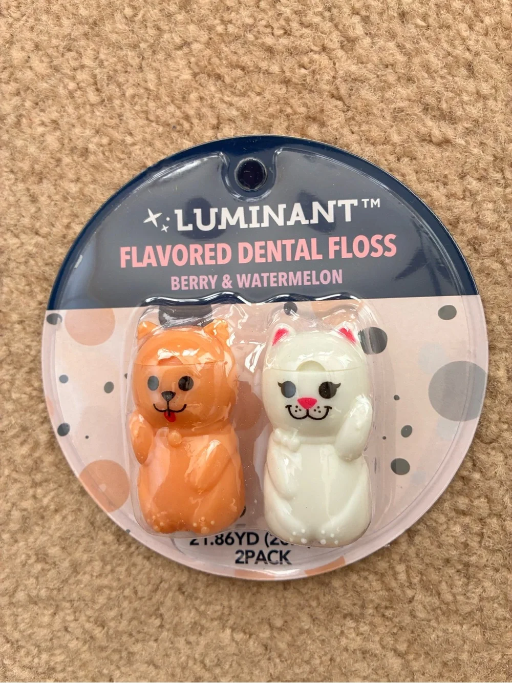 Berry & Watermelon Flavored Cat Dental Floss - Orange & White (2-Pack)